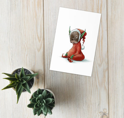 Holiday Goblin Frenchie Xmas Cards