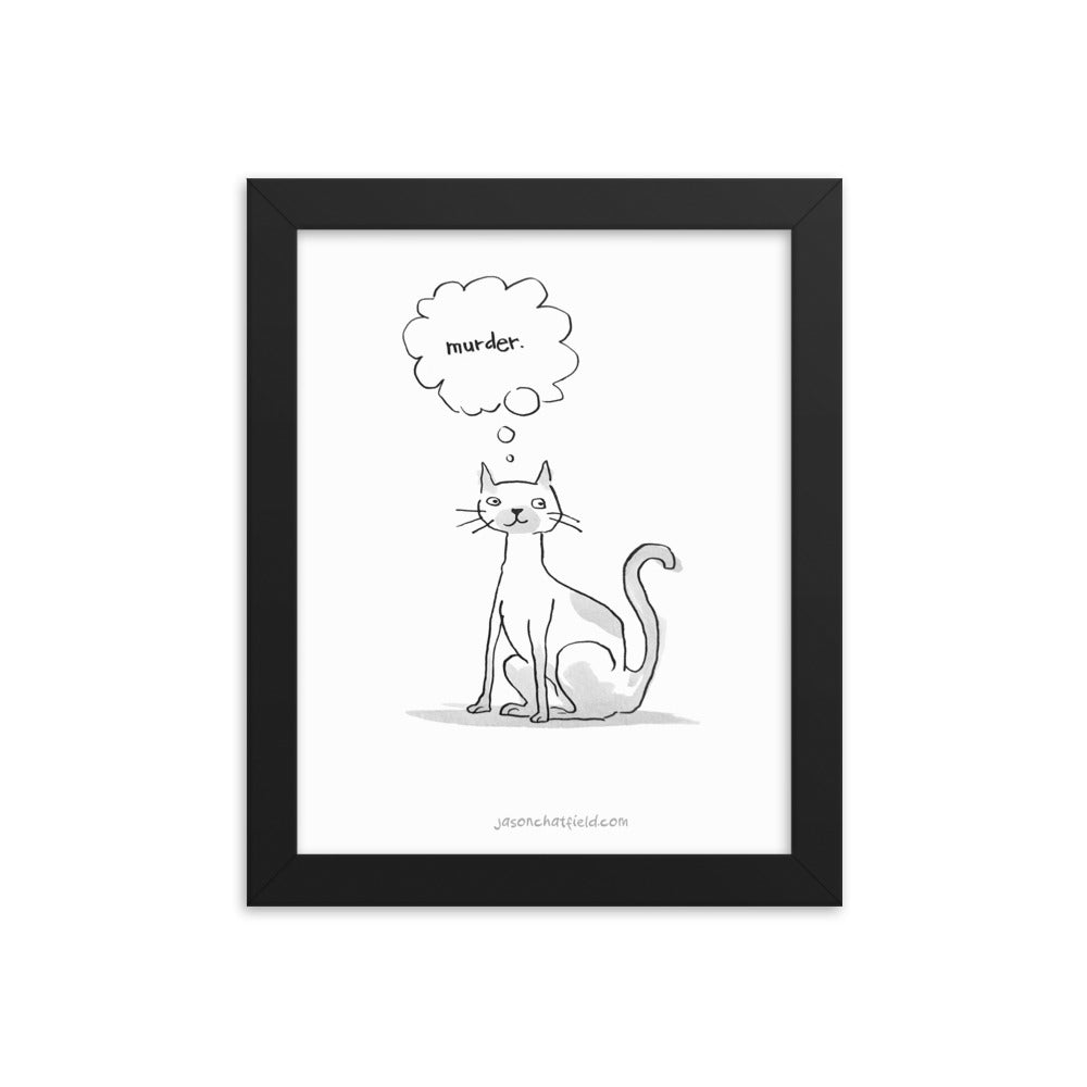 Murder Cat (Framed print) - Jason Chatfield