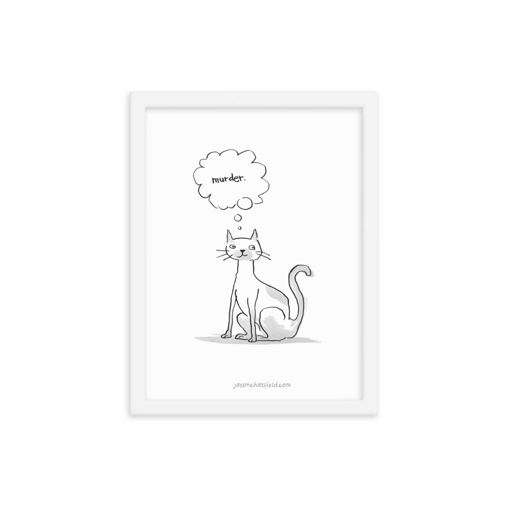 Murder Cat (Framed print) - Jason Chatfield